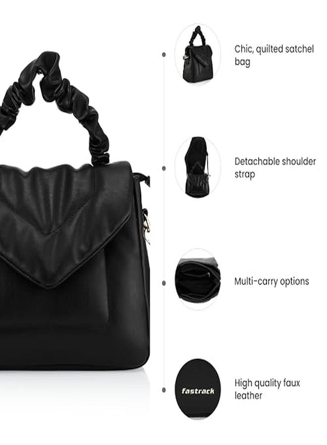Fastrack Chic Quilted Satchel for Women | Stylish Handbag with Detachable Sling Straps & Multi-Carry Options | Elegant Purse for Office, College & Casual Outings - Image 5